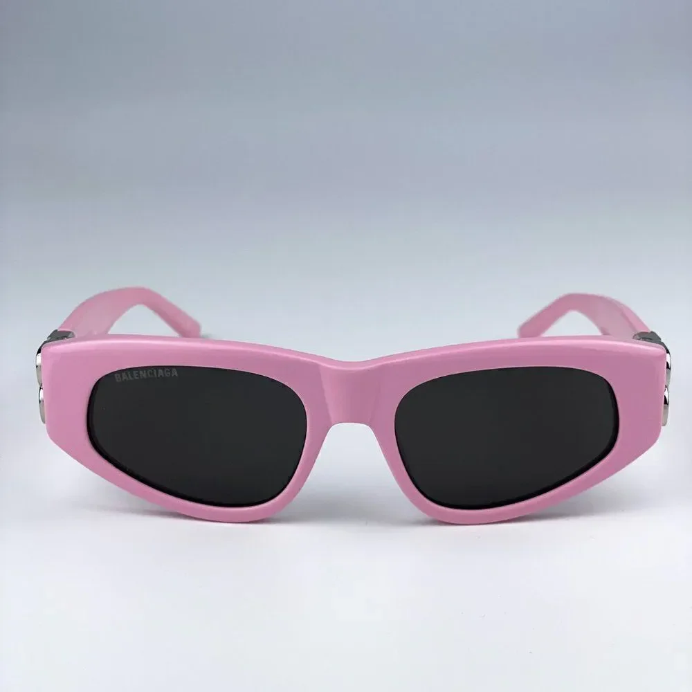 SALE! NEW Balenciaga BB0095S 013 Pink Silver  Grey Cat Eye Unisex Sunglasses